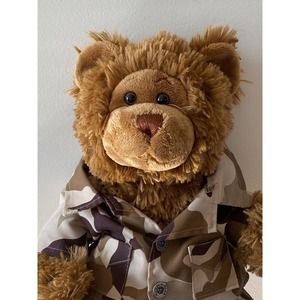 Build A Bear Camo Military Army Soldier Teddy Bear Plush Stuffed Animal 15”